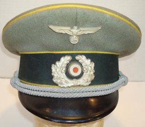 WWII GERMAN SIGNALS OFFICER VISOR CAP