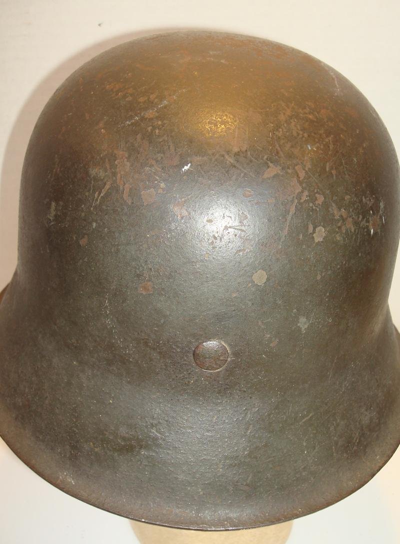 WWII GERMAN M42 SINGLE DECAL VET ART HELMET — image 5