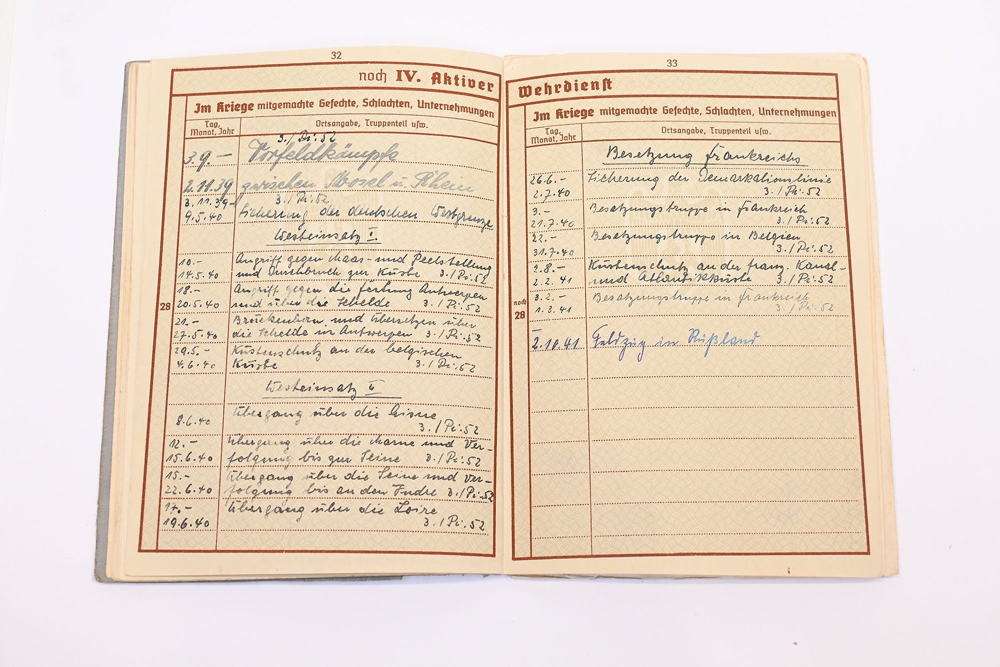 wehrpass Pionier-Bataillon 52 raid NETHERLANDS,, — image 14