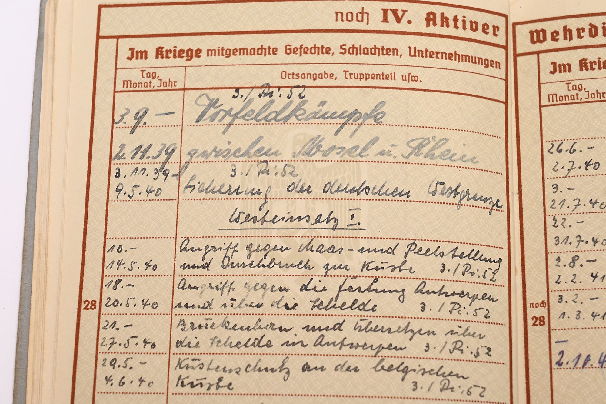 wehrpass Pionier-Bataillon 52 raid NETHERLANDS,, — image 15