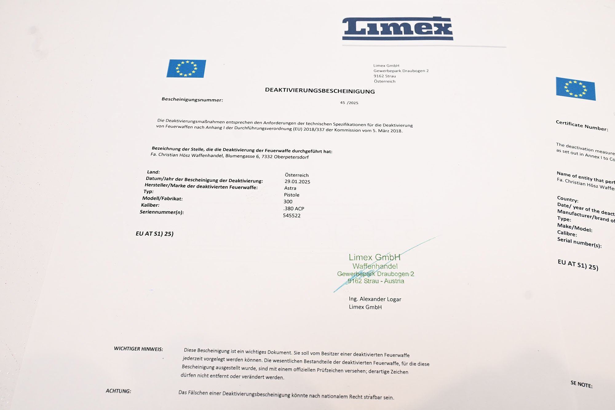 rare astra 300 pistol eu deko — image 4