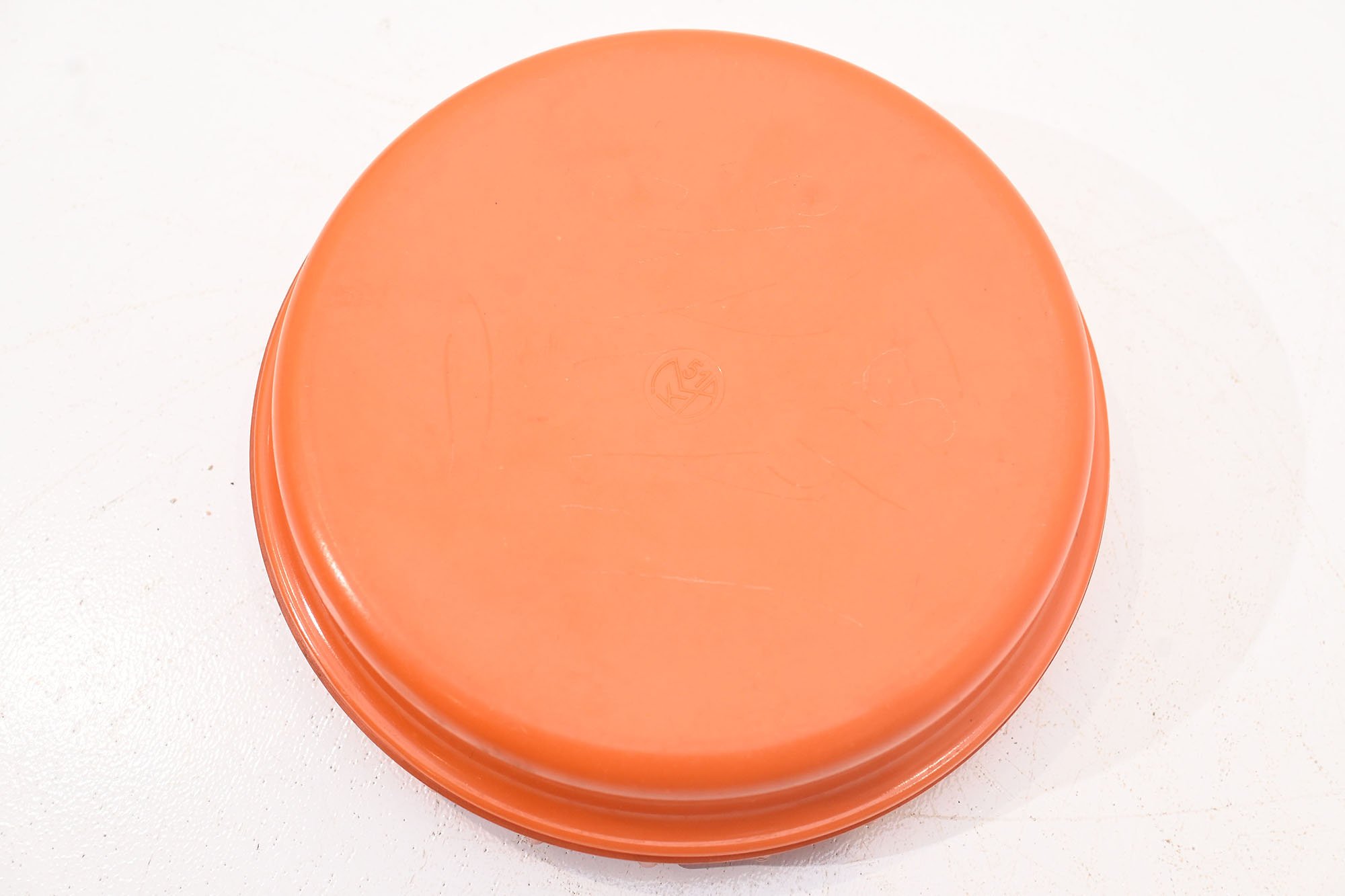 orange bakelite butter dish — image 2