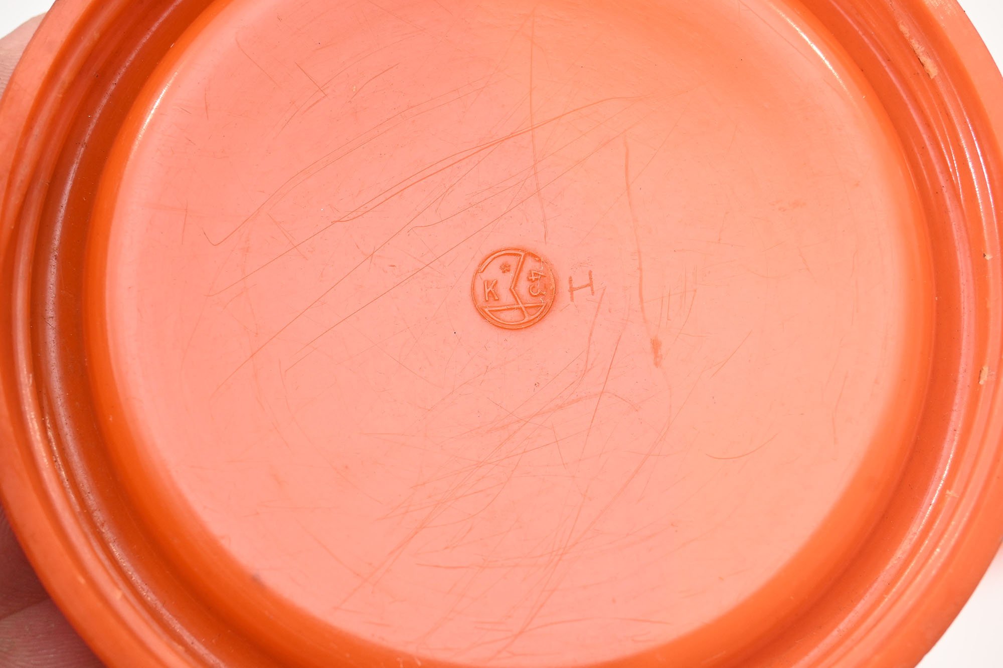 orange bakelite butter dish — image 4