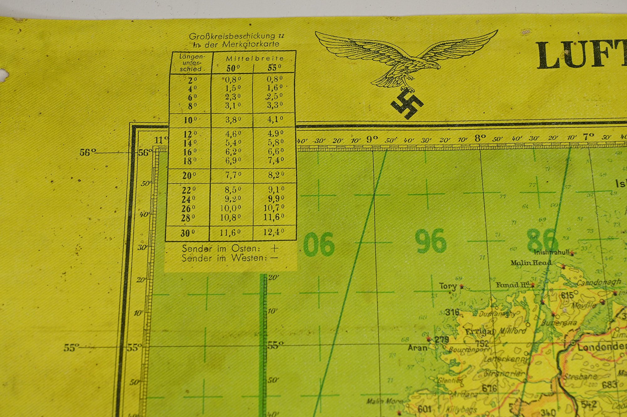 rare Lufwaffe Mercator navigation map — image 10
