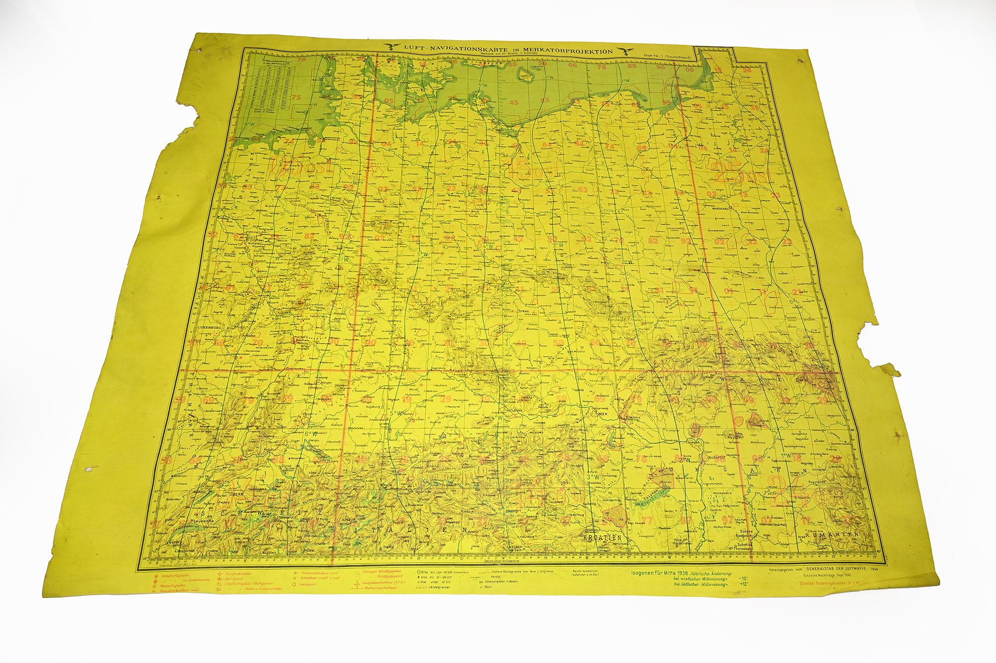 rare Lufwaffe Mercator navigation map — image 11