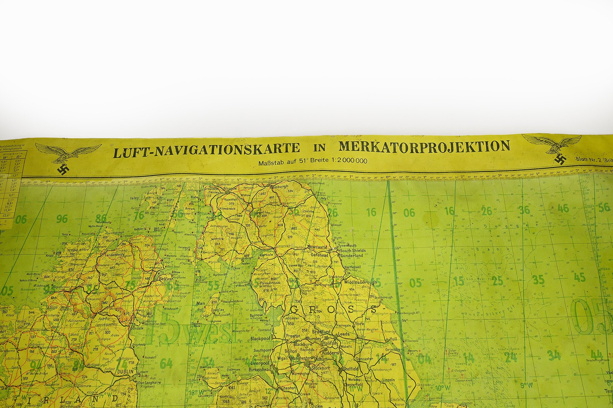 rare Lufwaffe Mercator navigation map — image 5