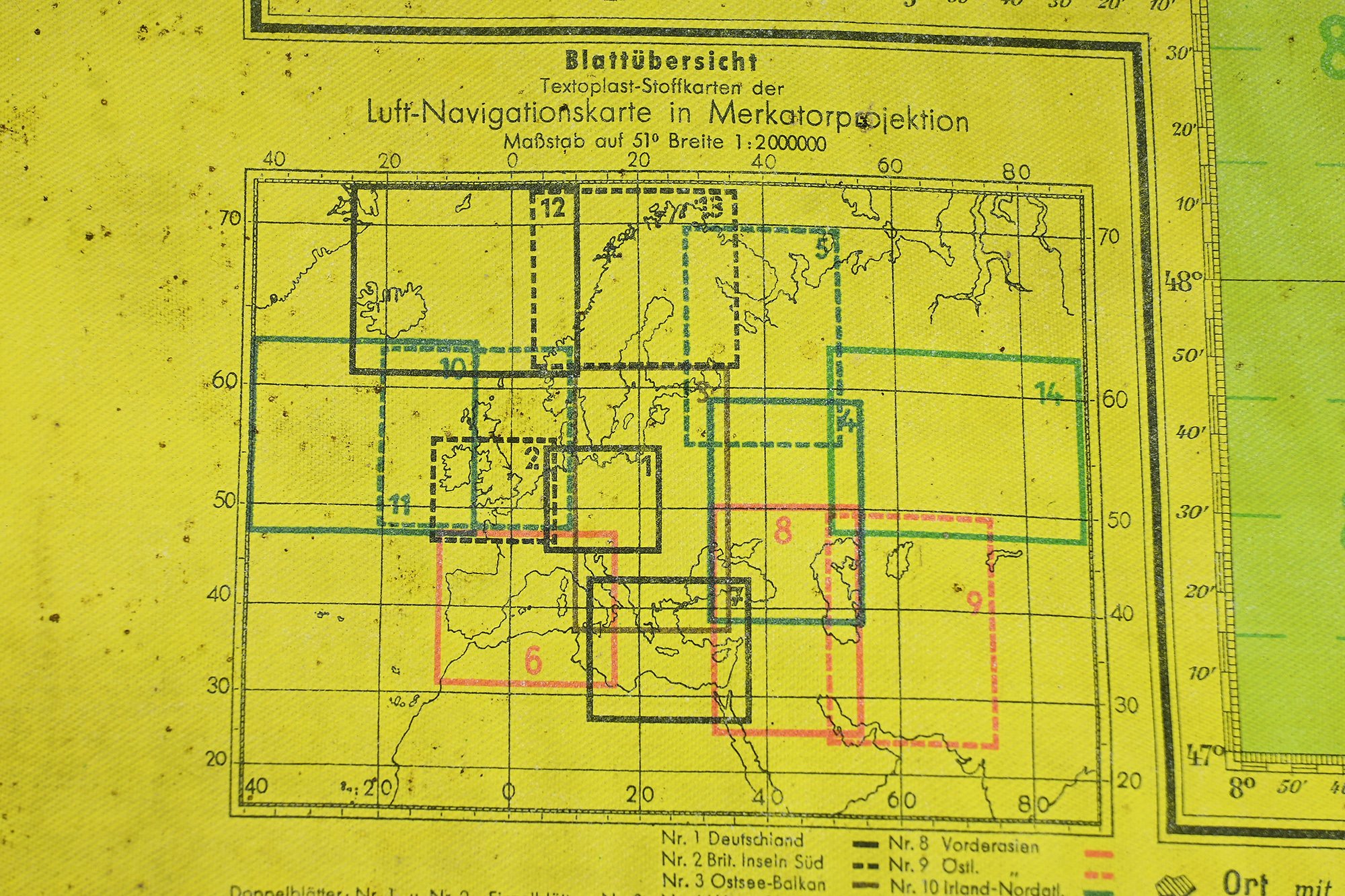 rare Lufwaffe Mercator navigation map — image 9
