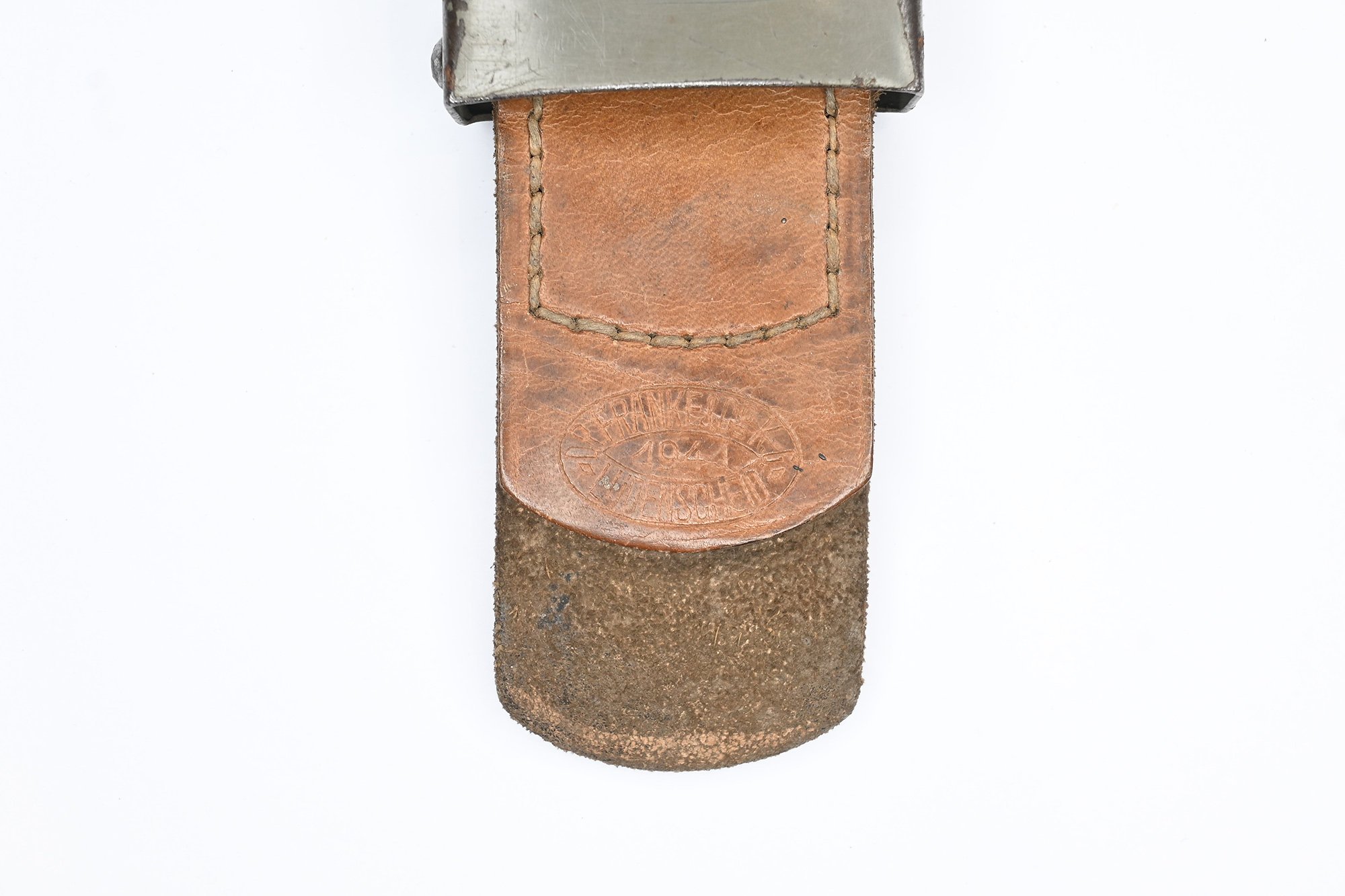 steel Wehrmacht lock with leather tab — image 4