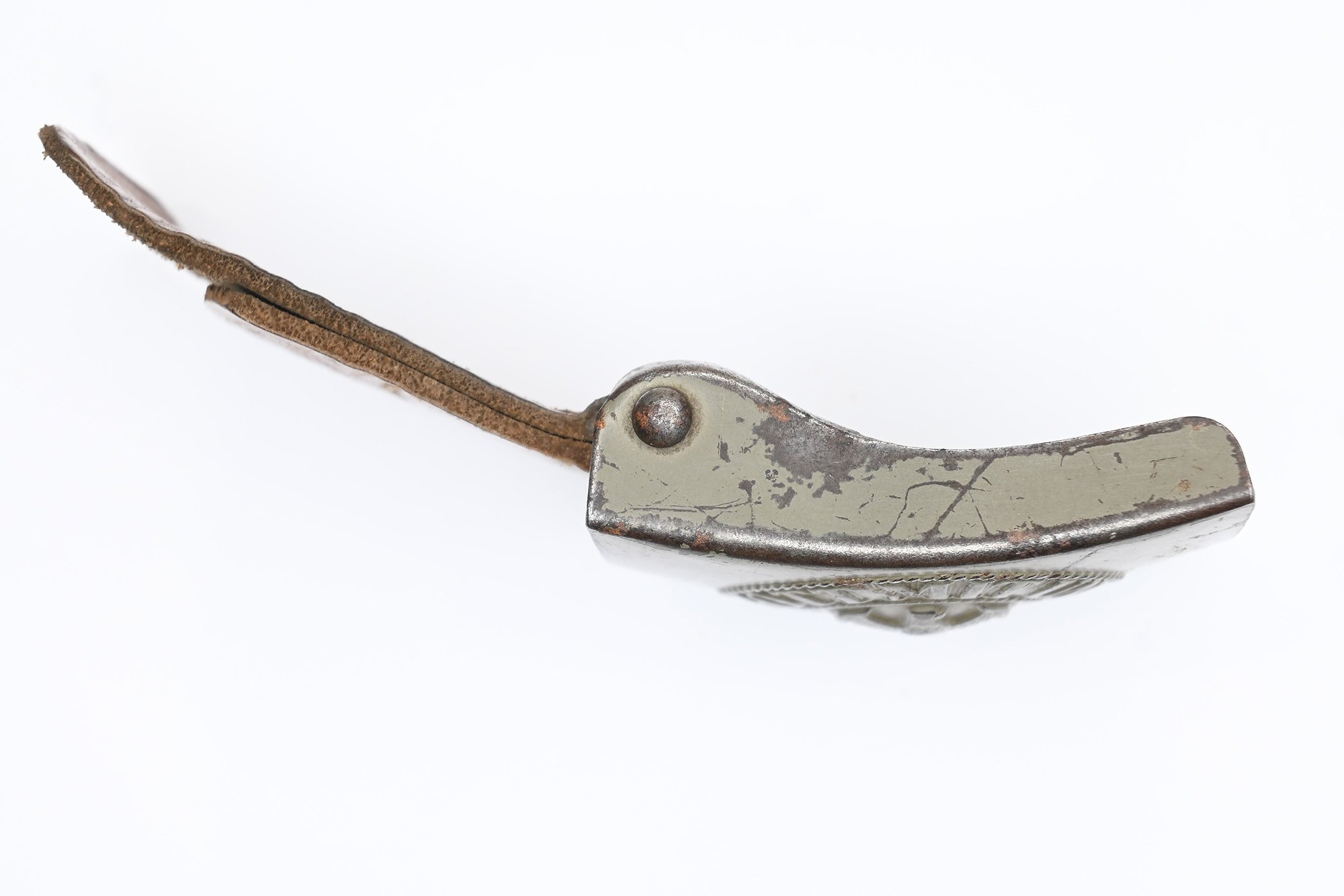 steel Wehrmacht lock with leather tab — image 6