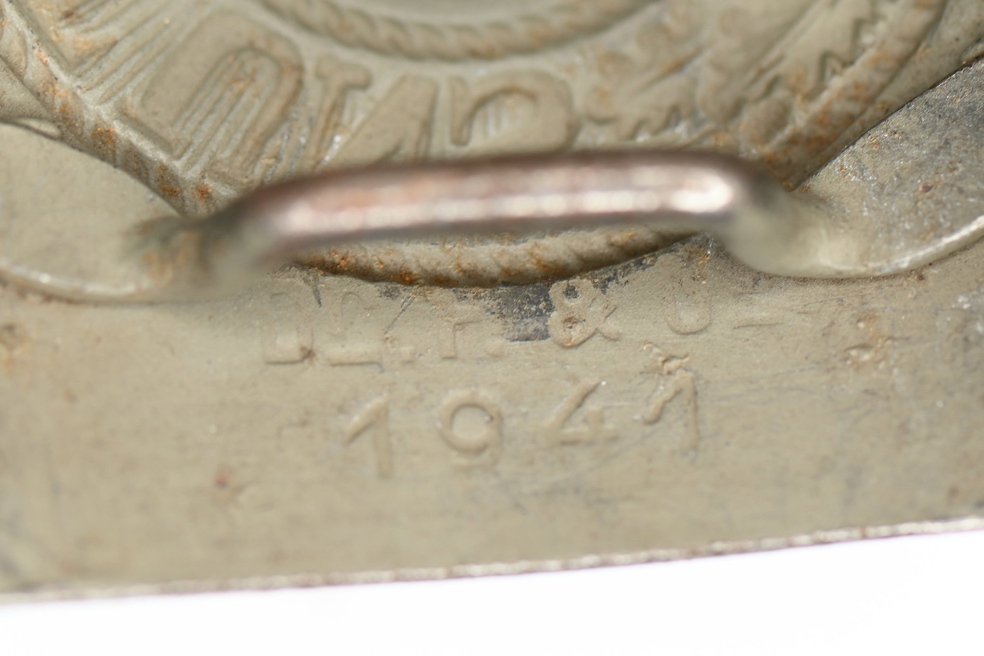 steel Wehrmacht lock with leather tab — image 9