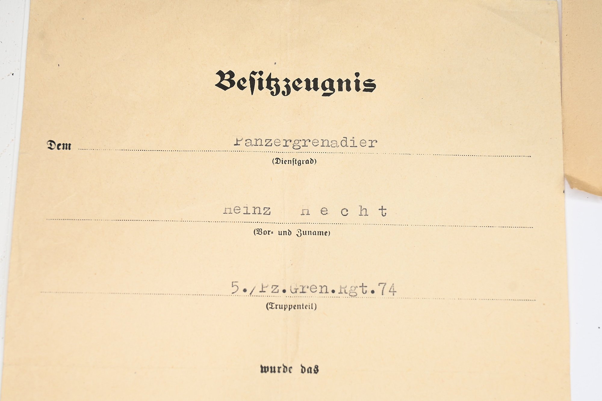 Panzergrenadier Heinz Hecht lot — image 3