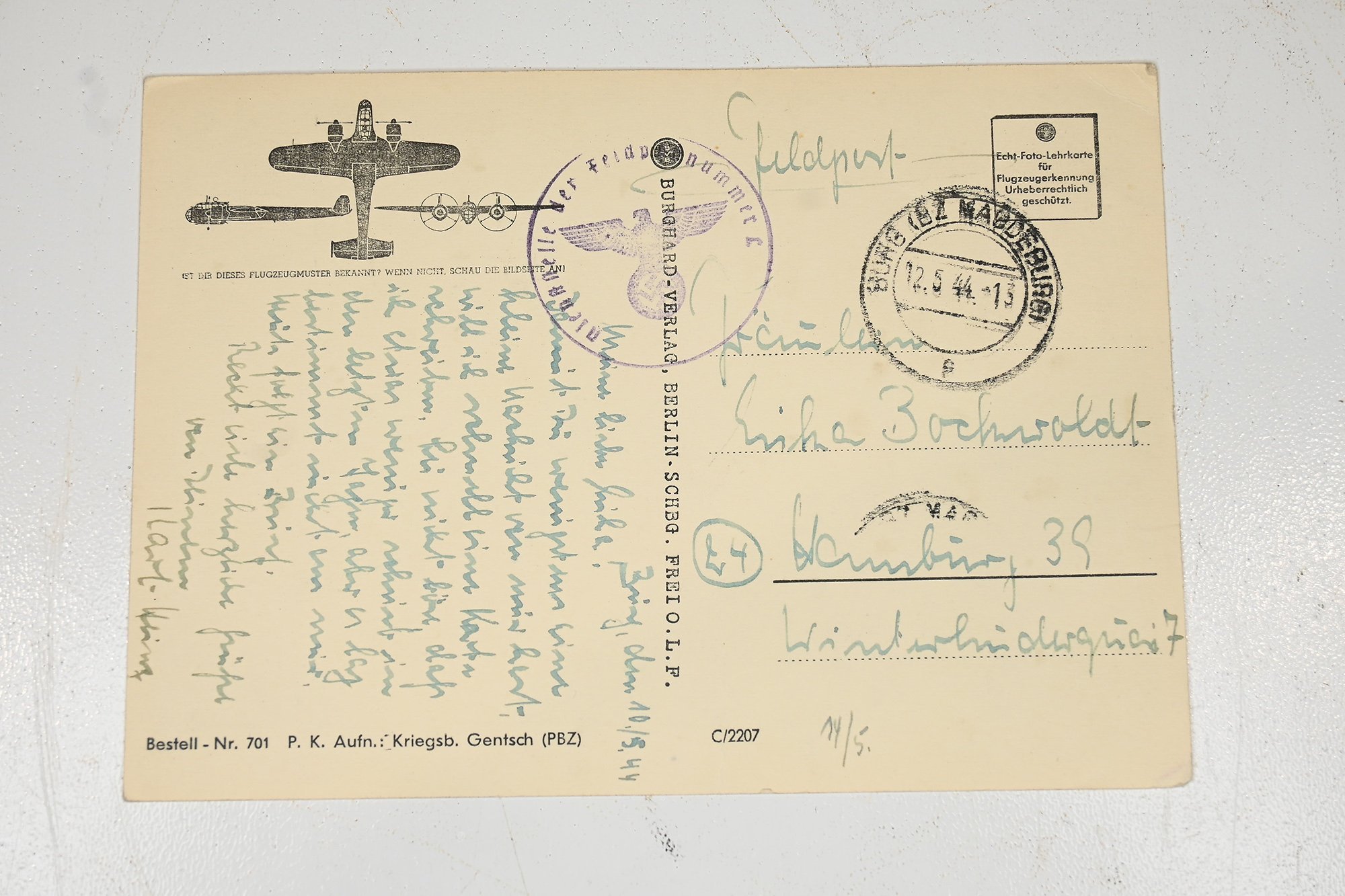 feldpost card. campfleugzeug Thu17 — image 2