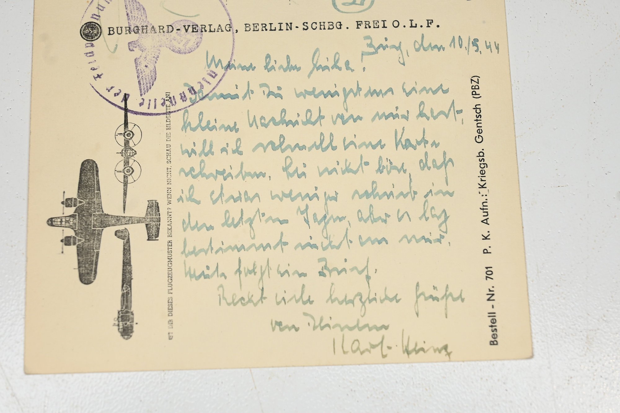 feldpost card. campfleugzeug Thu17 — image 4