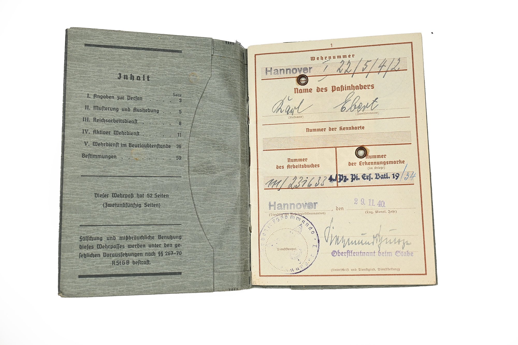 wehrpas karl ebert 4.pz.pi.erz.batll.19/34 — image 2