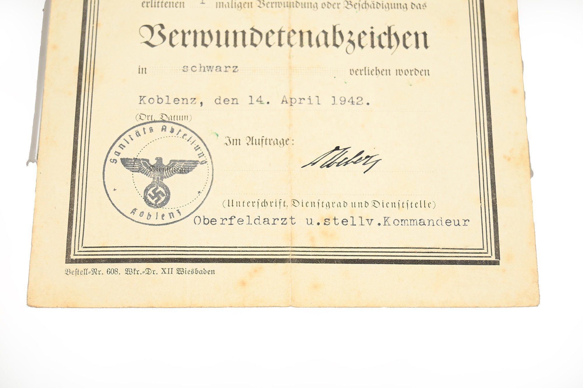 certificate of absenteeism. luftwaffe field division — image 3