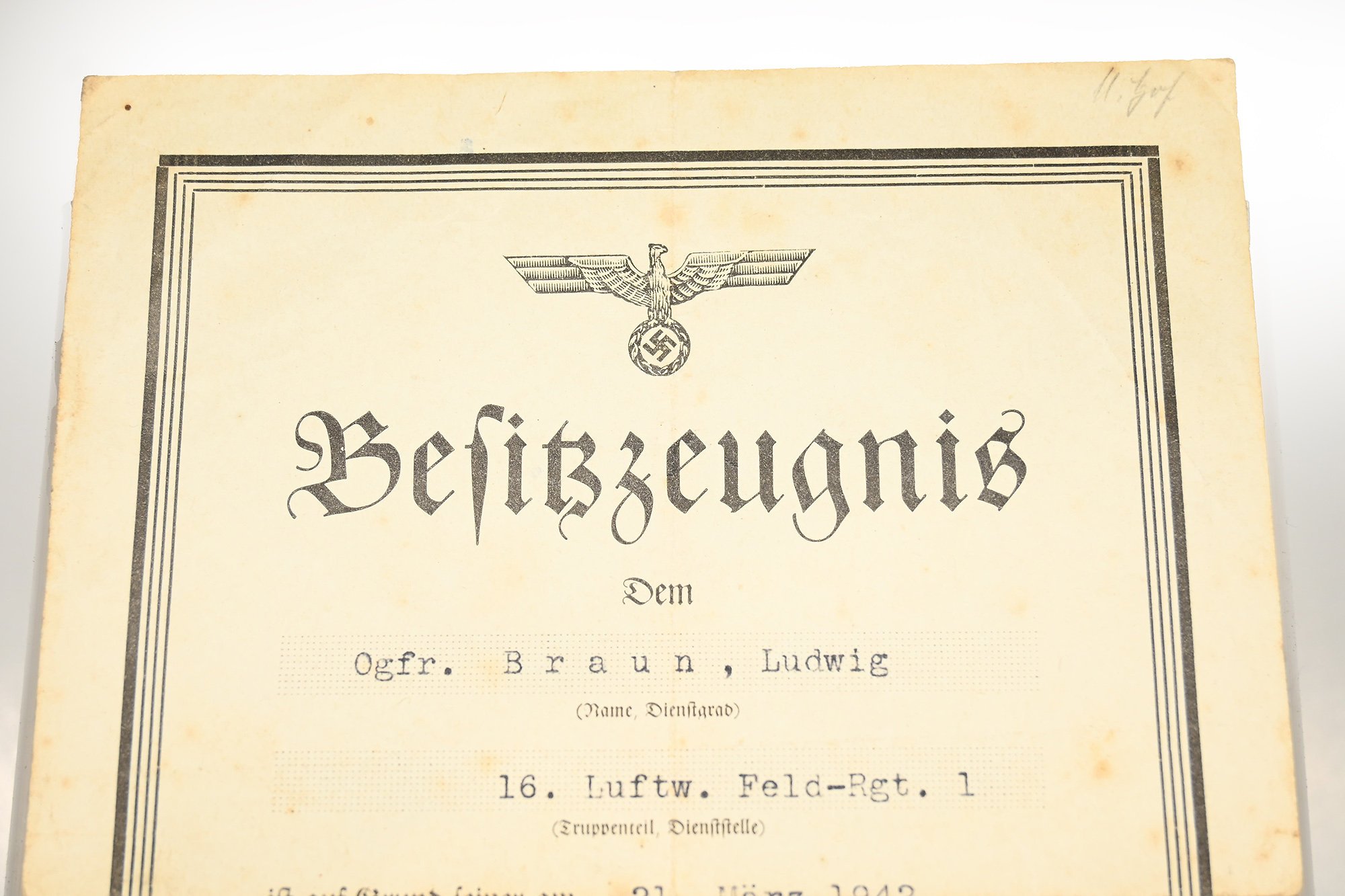 certificate of absenteeism. luftwaffe field division — image 4