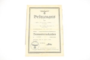 certificate of absenteeism. luftwaffe field division