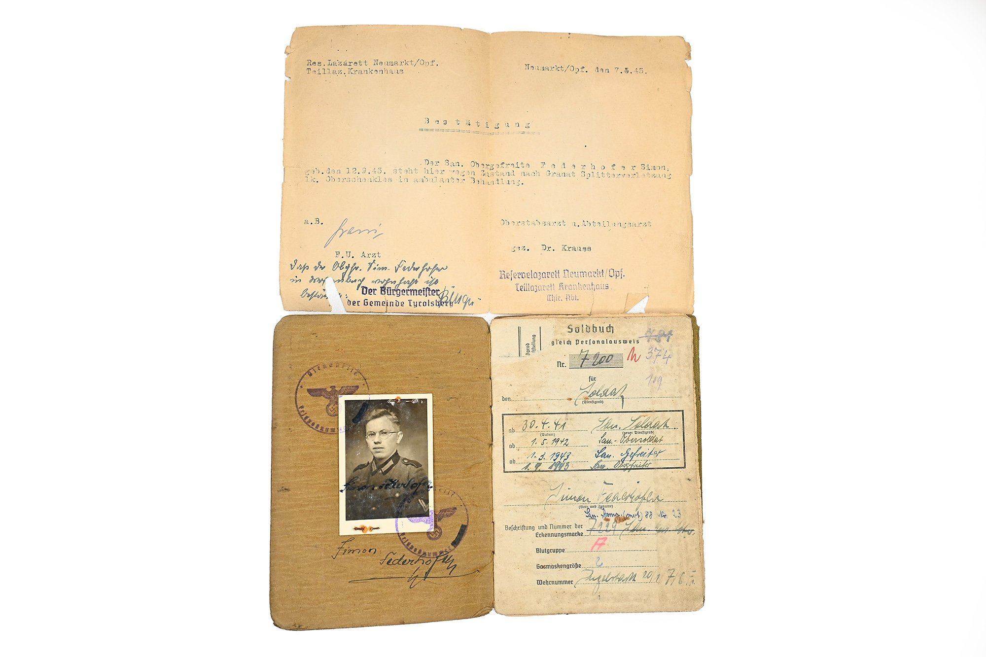 soldbuch simon federhofer sanitaiter — image 2