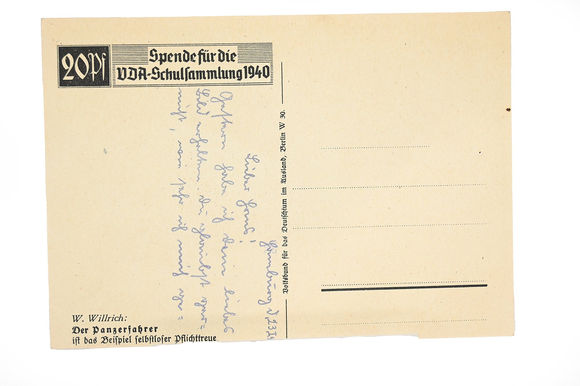 willrich postcard unser panzerfahrer — image 3