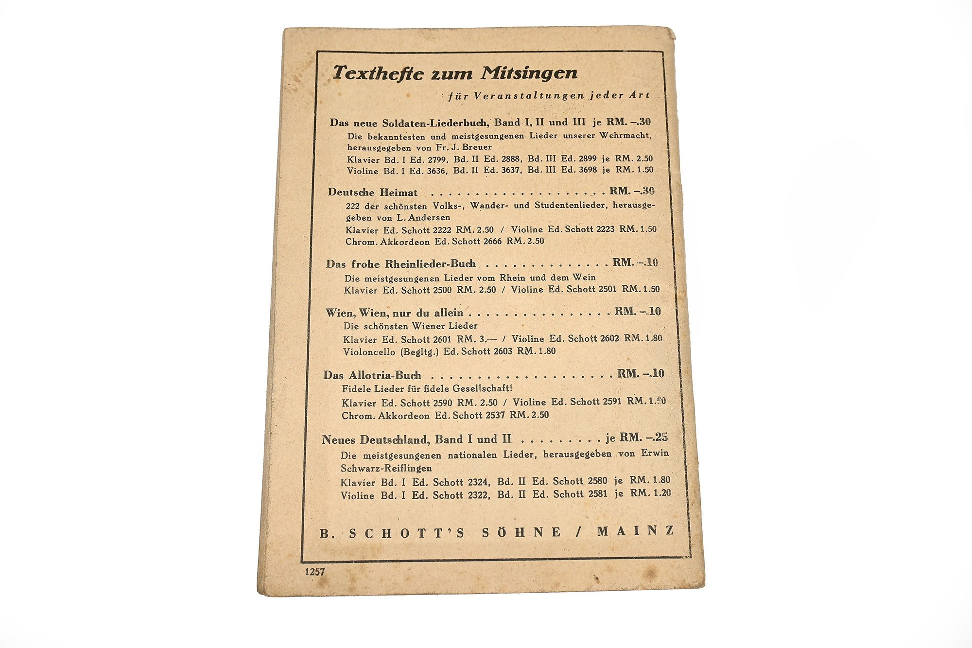 set of 3 German soldier song booklets — image 3