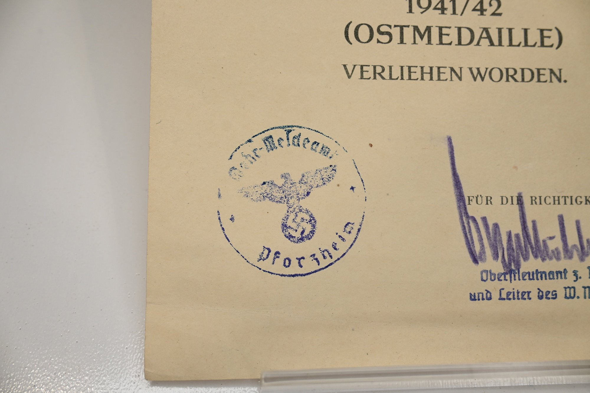 East medal certificate — image 3