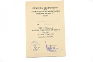 East medal certificate