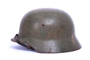 m40 helmet with green camo.