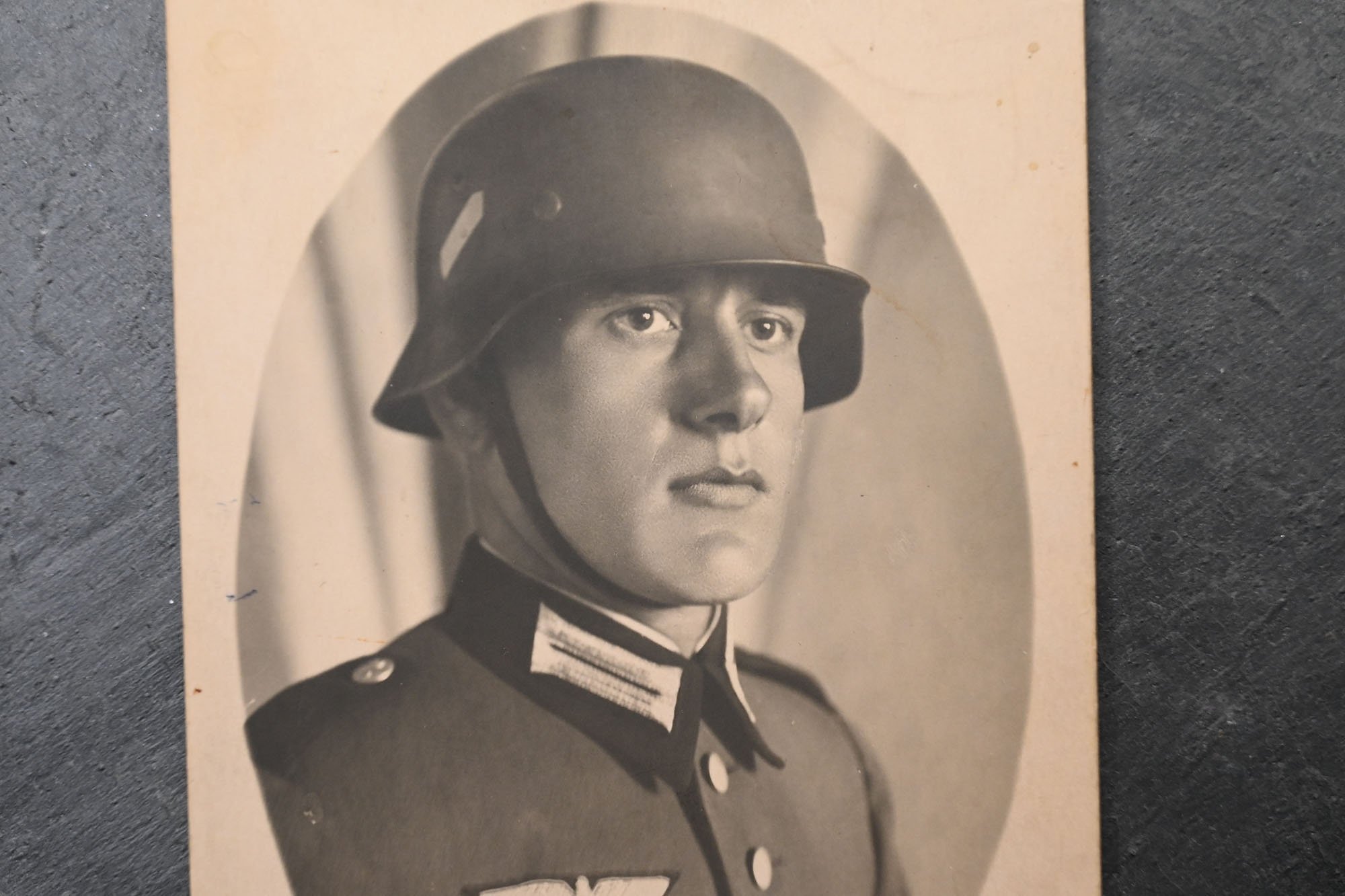 postcard of a Wehmacht soldier with a helmet — image 2