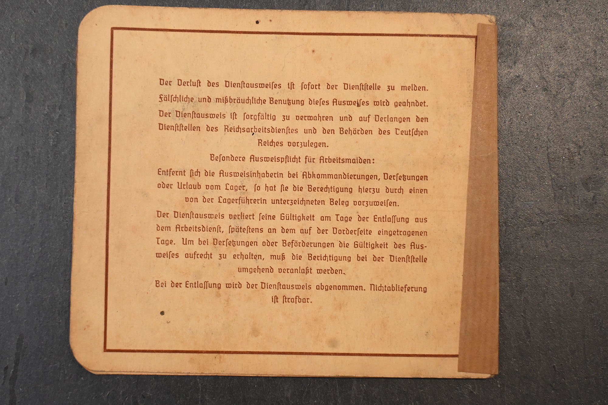 Reich Labor Service (RAD) Dienstausweis (1938) — image 5