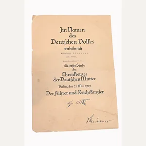 certificate mother cross.