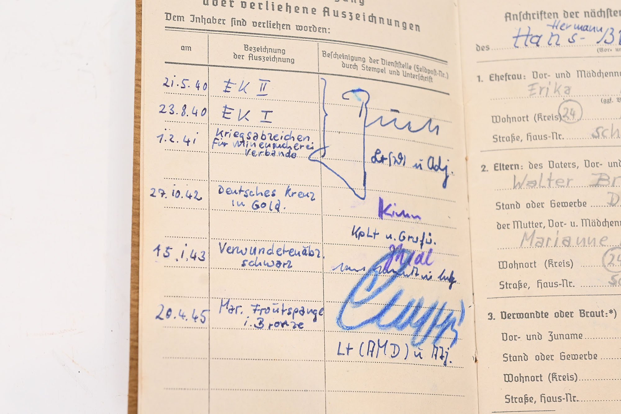 kriegsmarine soldbuch, deutsches kreuz in gold,,herman bros — image 5