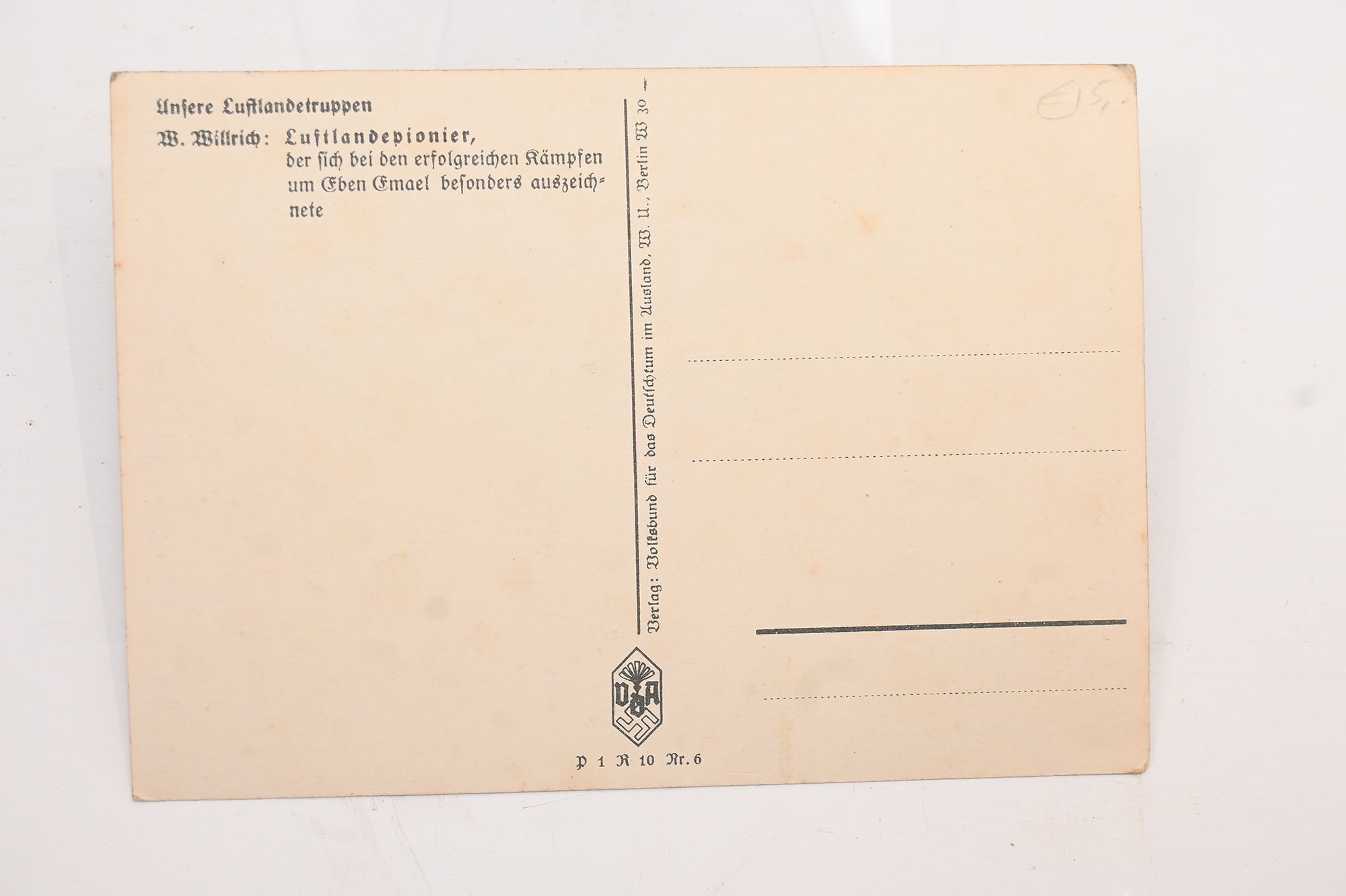 willrich falschirmjager postcard — image 2