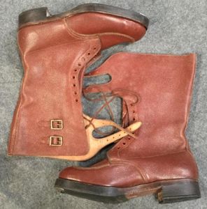 Officer's Brown Leather Field Boots, 1944, Large