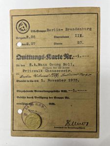 'SA-Gruppe' Berlin-Brandenburg - 'Quittungs-Karte' - Noll