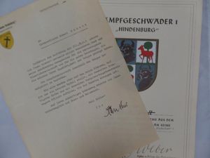 Commemorative certificate set - Kampfgeschwader 1 'Hindenburg' - Schott