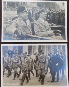2 'Hofmann' postcards - 'Der Führer und der Duce'