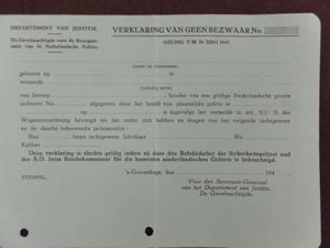 SD approved certificate of conduct - Dutch/German - unissued