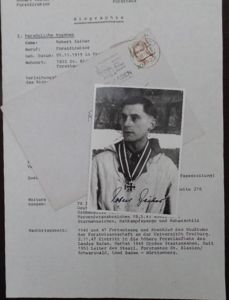 Postwar picture with original signature -198.Inf.Div.- Zieher