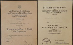 Award document set Nachrichten Abt.129-129 Inf.Div.-Heinz