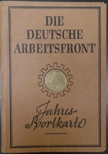 I.D.booklet 'Die Deutsche Arbeitsfront-Jahres Sportkarte'