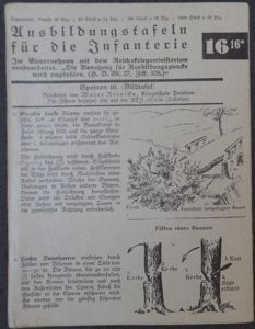 Period instruction/training card 3-Bildtafel 'Sperren' (obstacles)