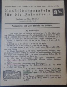 Period instruction card ' Kartenlesen' (map reading)