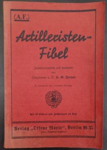 Period book entitled: 'Artilleristen-Fibel'