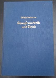 Period book entitled: 'Kampf um Volk und Reich' - bearing …