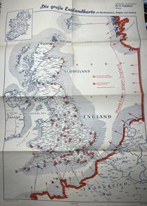 'Die grosse Englandkarte ,Nordfrankreich,Belgien,Holland' - 1940,1941