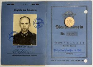 'Polizei-Dienstausweis' (I.D.) - 'Schutzpolizei Hamburg' - Walther