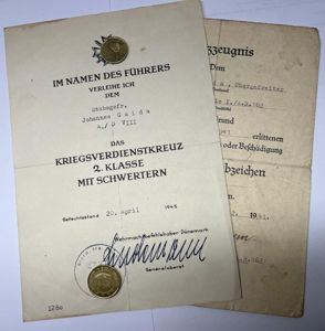 Citation set - WH (Heer) - 62.Inf.Div./ 'Wehrmachtsbefehlshaber Dänemark' - …