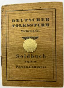 Soldbuch - 'Volkssturm' - Riesterer