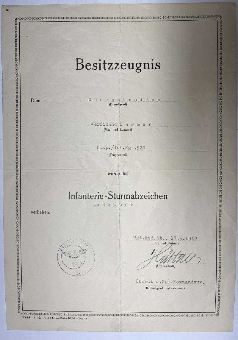 Citation grouping - WH (Heer) - 296.Inf.Div. - Hermer — image 4