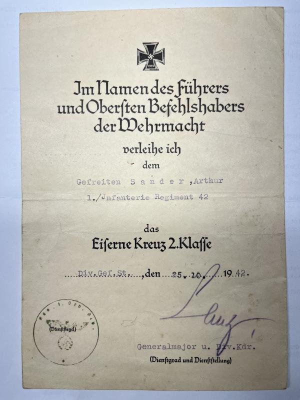 Citation - WH (Heer) - 1.Geb.Div. - Sander — image 2